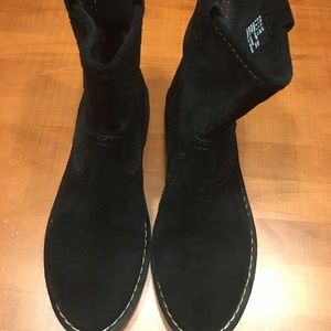 Black boots…. Uppers detailed w tiny holes